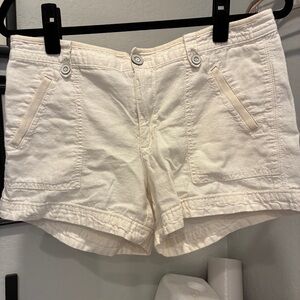 Anthropologie Pilcro Linen Shorts White